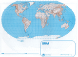 World 2 Sided Laminated Ledger Size Map